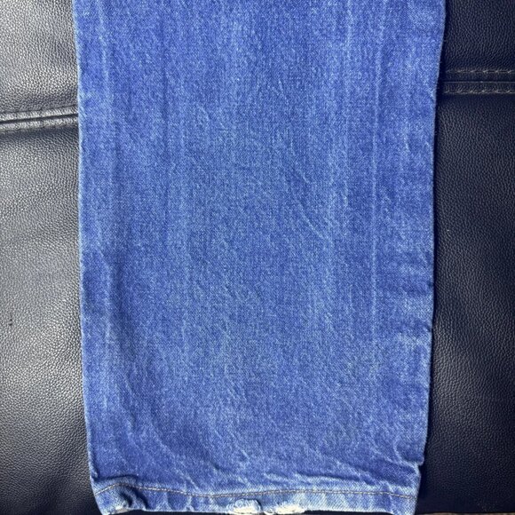 Wrangler Men's Straight Leg Jeans Blue Denim Faded Flat Front 5-Pocket 38x33 - Picture 15 of 16